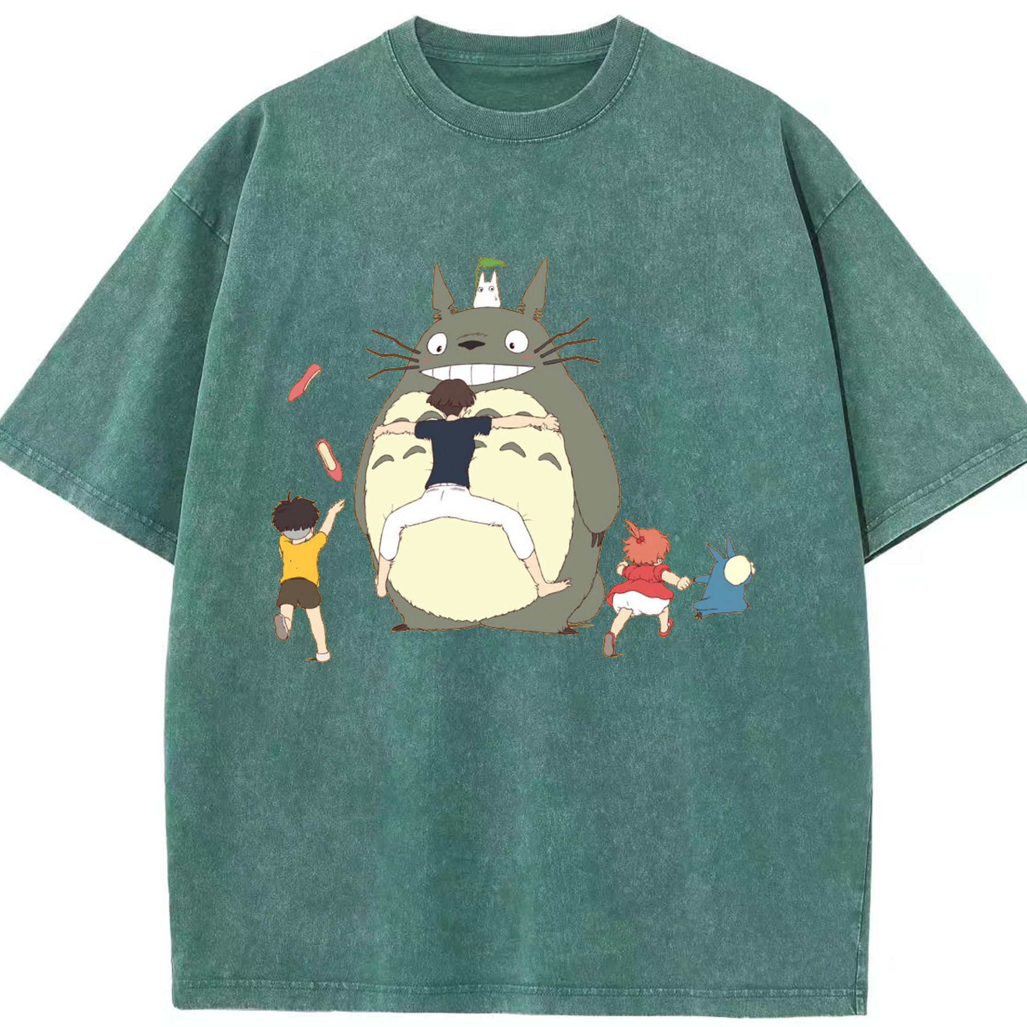 （画像用） となりのトトロ 草壁メイ 草壁サツキ My Neighbor Totoro Satsuki Kusakabe Mei Kusakabe 綿100% ヴィンテージ風 半袖Tシャツ（フロントプリント）